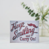Blijf glimlachen en ga verder briefkaart (Staand voorkant)
