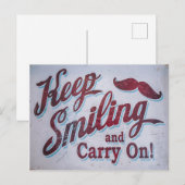 Blijf glimlachen en ga verder briefkaart (Voorkant / Achterkant)