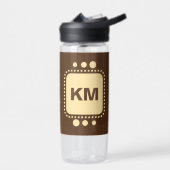 Blijf glimlachen en voeg initialen bruin gele Came Waterfles (Links)