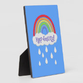 Blijf glimlachen | Faux Rainbow Clouds et Rain Fotoplaat (Zijkant)