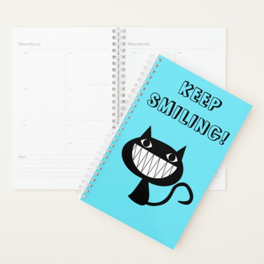 "BLIJF GLIMLACHEN" Grappige Komische Kat Planner (Display)