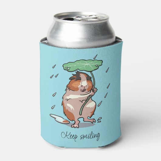 Blijf glimlachen Happy Guinea Pig Genieten van de  Blikjeskoeler (Blikje Voorkant)
