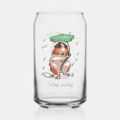 Blijf glimlachen Happy Guinea Pig Genieten van de  Blikvorm Glas (Achterkant)