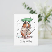 Blijf glimlachen Happy Guinea Pig Genieten van de  Briefkaart (Staand voorkant)