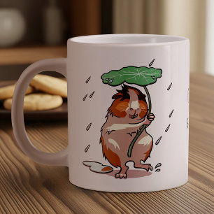 Blijf glimlachen Happy Guinea Pig Genieten van de  Grote Koffiekop