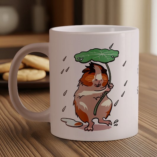 Blijf glimlachen Happy Guinea Pig Genieten van de  Grote Koffiekop