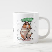 Blijf glimlachen Happy Guinea Pig Genieten van de  Grote Koffiekop (Rechts)