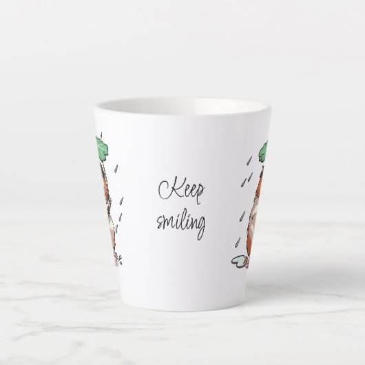 Blijf glimlachen Happy Guinea Pig Genieten van de  Latte Mok (Voorkant)