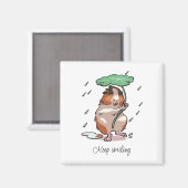 Blijf glimlachen Happy Guinea Pig Genieten van de  Magneet (Voorkant / Achterkant)