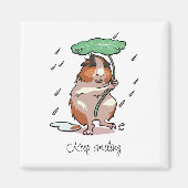 Blijf glimlachen Happy Guinea Pig Genieten van de  Magneet (Voorkant)