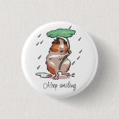 Blijf glimlachen Happy Guinea Pig Genieten van de Ronde Button 3,2 Cm (Voorkant)