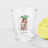 Blijf glimlachen Happy Guinea Pig Genieten van de  Shot Glas (Voorkant)