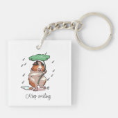 Blijf glimlachen Happy Guinea Pig Genieten van de Sleutelhanger (Achterkant)