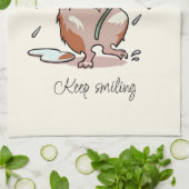 Blijf glimlachen Happy Guinea Pig Genieten van de Theedoek (Gevouwen)