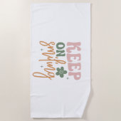 Blijf glimlachen Inspirerend quote wit Strandlaken (Voorkant)