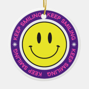 Blijf glimlachen keramisch ornament