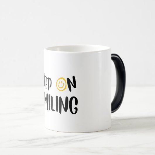 Blijf glimlachen magische mok (Voorkant rechts)