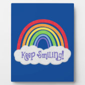 Blijf glimlachen! | Regenboog met cloud | Je past  Fotoplaat (Voorkant)