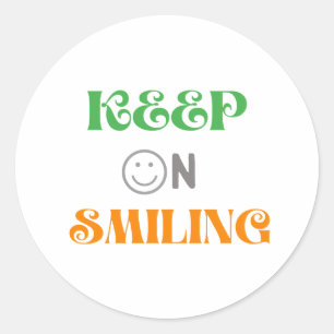 Blijf glimlachen ronde sticker