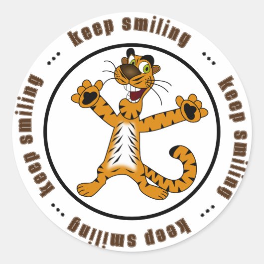 Blijf glimlachen ronde sticker (Voorkant)