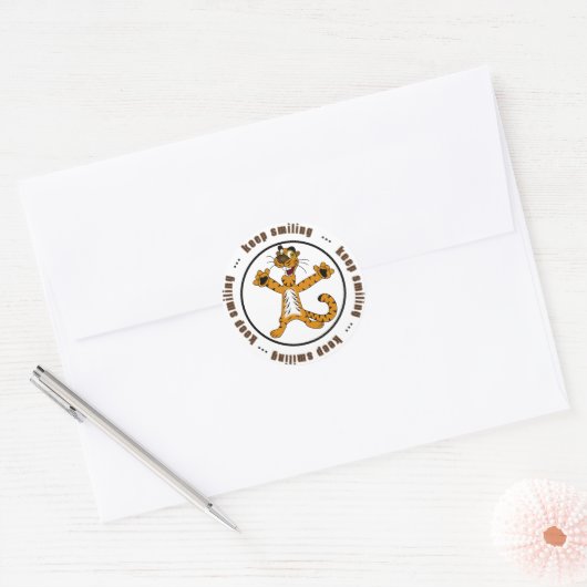 Blijf glimlachen ronde sticker (Envelop)