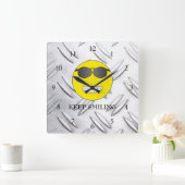 Blijf glimlachen vierkante klok (Huis)