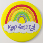 Blijf glimlachen! Vilt Regenboog Uitzicht Ronde Button 6,0 Cm (Voorkant)