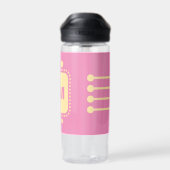 Blijf glimlachen voeg initialen roze gele CamelBak Waterfles (Achterkant)