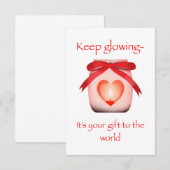 Blijf gloeien 3,5" x 5" Flat Thank You Card Bedankkaart (Voorkant / Achterkant)