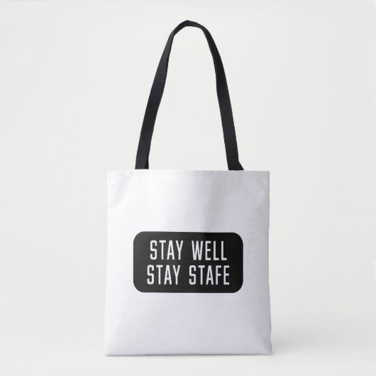 Blijf goed en blijf personeel tote bag (Voorkant)