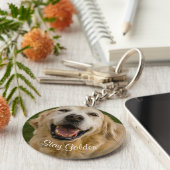 "Blijf Golden" Golden Retriever Sleutelhanger (Zijkant)