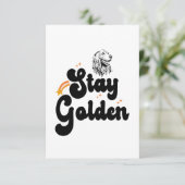 Blijf Golden Groovy Retriever Dog Animal Pet Lover Bedankkaart (Staand voorkant)