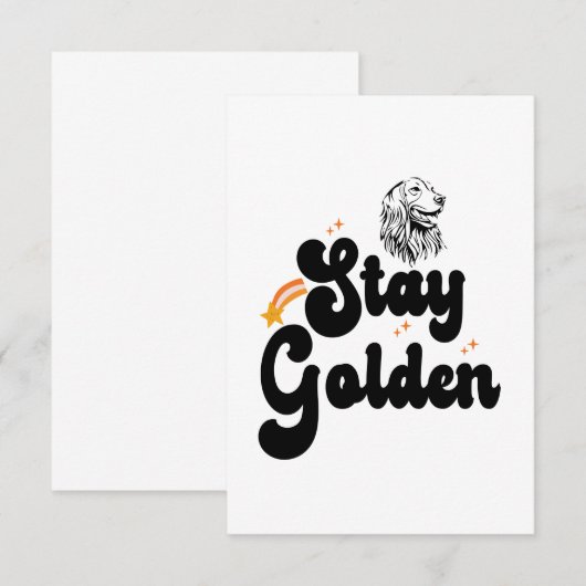 Blijf Golden Groovy Retriever Dog Animal Pet Lover Bedankkaart (Voorkant / Achterkant)
