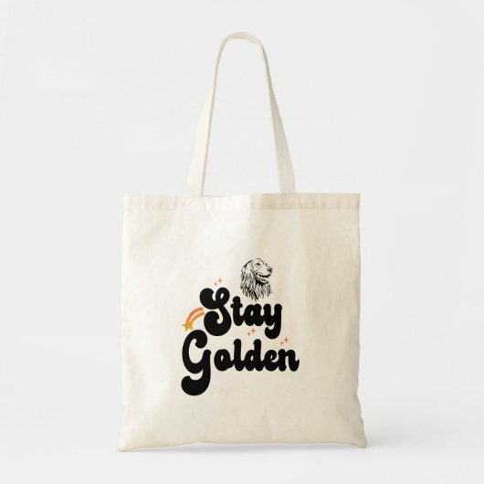 Blijf Golden Groovy Retriever Dog Animal Pet Lover Tote Bag (Voorkant)