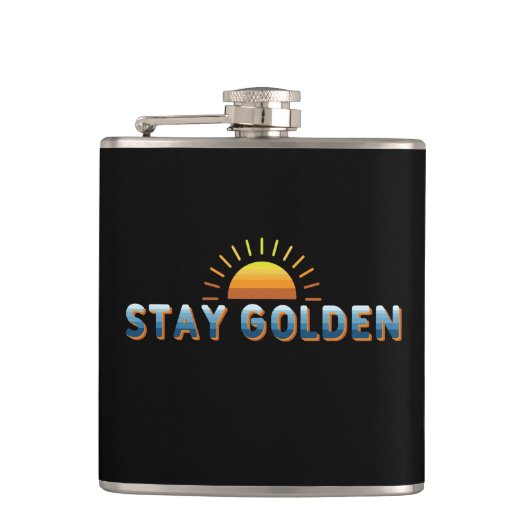 Blijf Golden Heupfles (Voorkant)