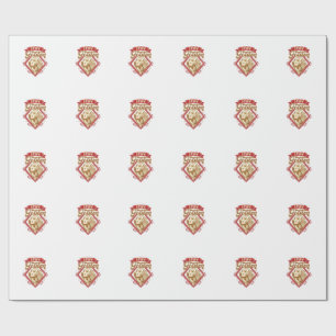 Blijf Golden Retriever Hond Rode Diamant_1 Cadeaupapier