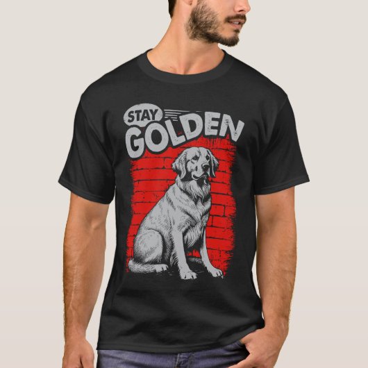 Blijf Golden Retriever Hond T-shirt (Voorkant)