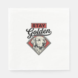 Blijf Golden Retriever Vintage Hond Vector Design_ Servet