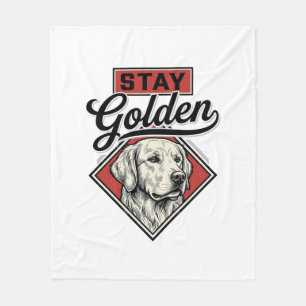 Blijf Golden Retriever Vintage Honden Vector Desig Fleece Deken
