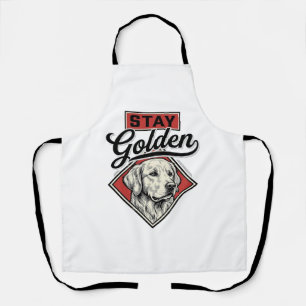 Blijf Golden Retriever Vintage Honden Vector Desig Schort