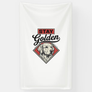 Blijf Golden Retriever Vintage Honden Vector Desig Spandoek