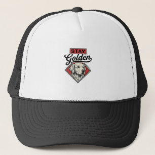 Blijf Golden Retriever Vintage Honden Vector Ontwe Trucker Pet
