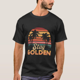 Blijf Golden Retro Style Design T-shirt