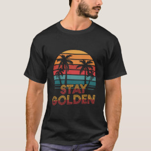 Blijf Golden Retro Style Sunset T-shirt
