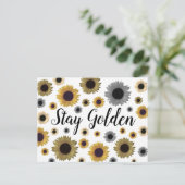 Blijf Golden, zonnebloem Briefkaart (Staand voorkant)