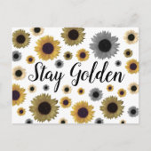 Blijf Golden, zonnebloem Briefkaart (Voorkant)