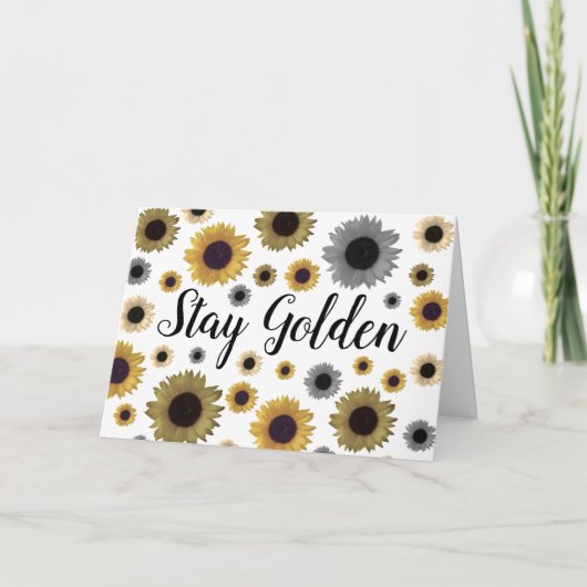 Blijf Golden, zonnebloem Kaart (Voorkant)