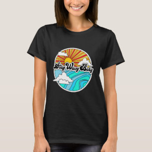 Blijf golvend baby vintage retro hippies surfer 60 t-shirt