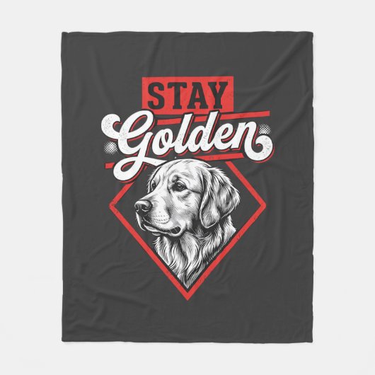 Blijf Goud Goud Retriever Hond Fleece Deken (Voorkant)