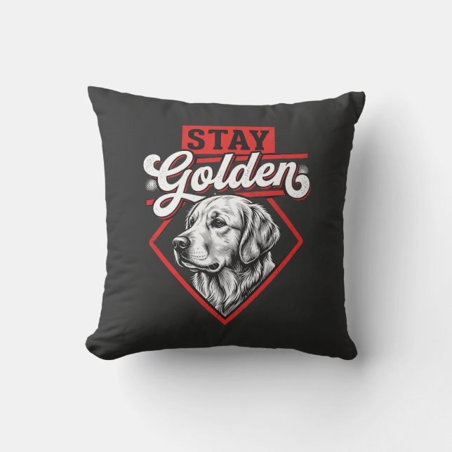 Blijf Goud Goud Retriever Hond Kussen (Voorkant)